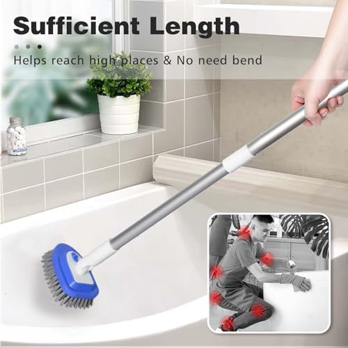 Bryquelin 3 in 1 Tub Brush with 58 Long Handle