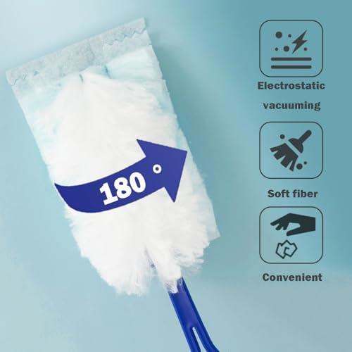Faliuepe Disposable Dusters Refills 20 Count Blue Electrostatic