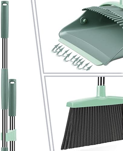Ivandar Hand Broom with Dustpan Combo Set - Gray Green