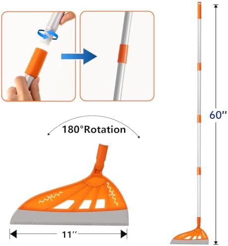 BURFERLY Magic Rubber Air Broom 2 in 1 Cleaning Tool Set - Orange