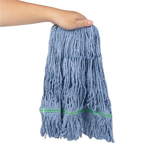 Restaurantware Mop Head Refill 16 Oz Cotton Blend Blue Looped End Machine Washable