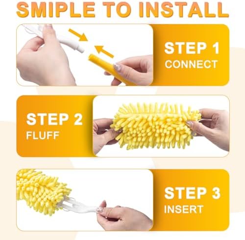 KeFanta Reusable Duster Refill 8Pcs with Handle