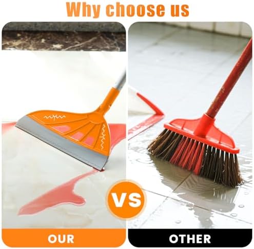 BURFERLY Magic Rubber Air Broom 2 in 1 Cleaning Tool Set - Orange