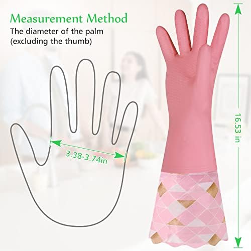 Yiomxhi Reusable Dishwashing Gloves 3 Pairs Latex Free Non-Slip