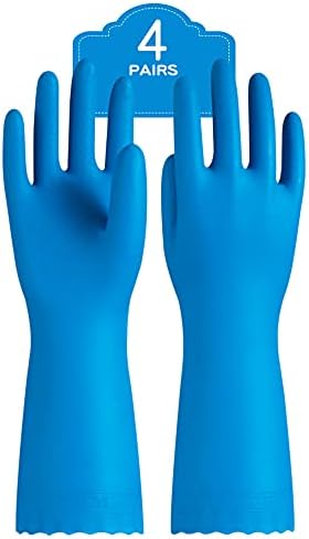 PACIFIC PPE 4 Pairs Reusable Latex-Free Cleaning Gloves Blue Large