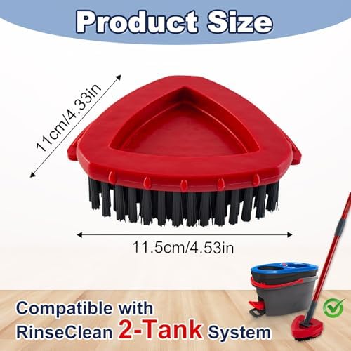 DLAIMI Scrubber Mop Head for O Cedar 2-Tank Compatible Dense Bristles