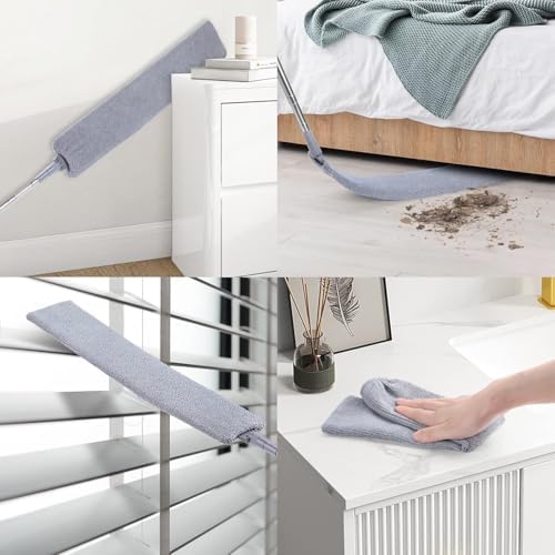 Retractable Gap Duster with 30-100 Inch Handle and 2 Microfiber Cloths