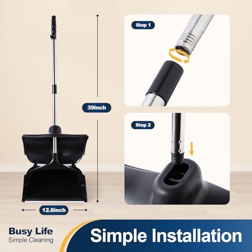Yocada Wheeled Dustpan with Windproof Cover