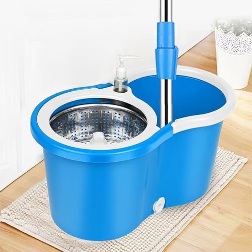Roixeeds 360 Spin Mop Set with Bucket and Wringer Blue