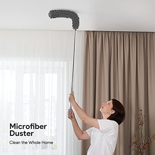 DELUX Microfiber Duster Set 7PCS with 100in Extension Pole