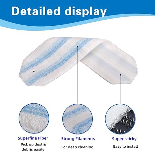 10 Pack GVMM Replacement Mop Pads for O Cedar H2Pro