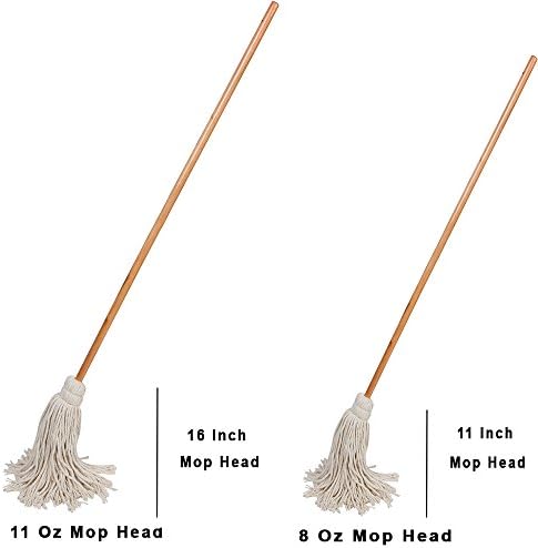 Large Wet Deck Cotton Mop with Solid Wood Handle