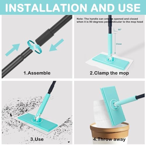 KeFanta 2-in-1 Sweeper Mop Kit with Swiffer Compatibility