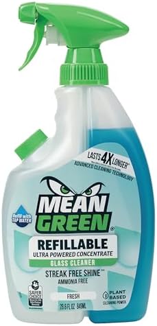 Mean Green Refillable Ultra Powered Concentrate Glass Cleaner Fresh 143 Ounce