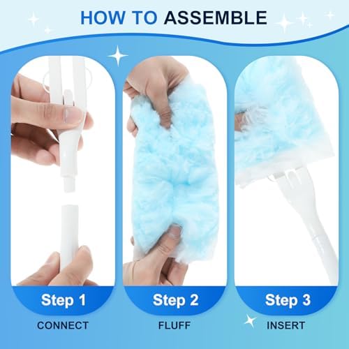 10 PCS Heavy Duty Disposable Dusters with Handle for Blinds and Furniture