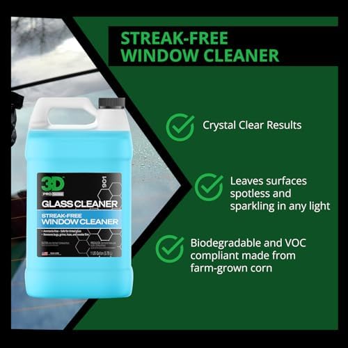 3D Glass Cleaner - Streak Free Tint Safe Gallon Size 1