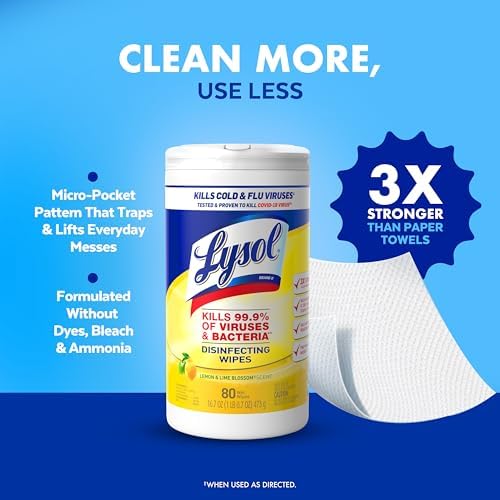 Lysol Disinfectant Wipes Multi-Surface Lemon Lime Blossom 4 Pack