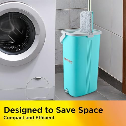 Spotzero by Milton Flat Mop and Bucket with Wringer Set 5L