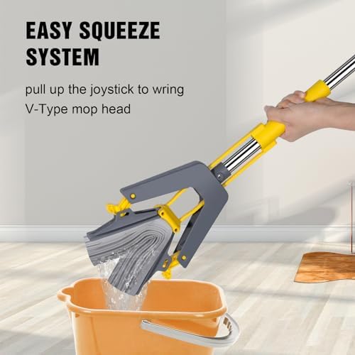 Nolopau Sponge Mop with Self-Squeeze Handle 1