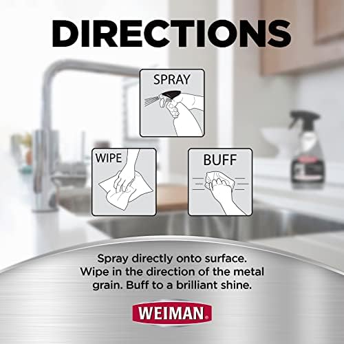 Weiman Stainless Steel Cleaner and Polish with Microfiber Cloth