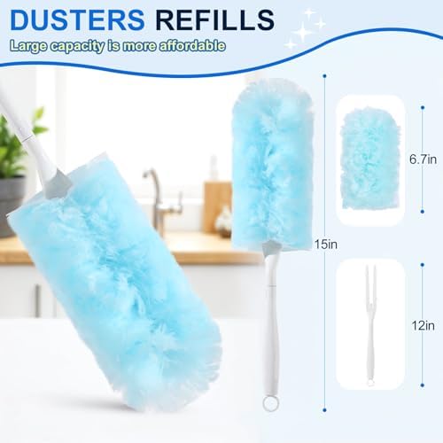 10 PCS Heavy Duty Disposable Dusters with Handle for Blinds and Furniture