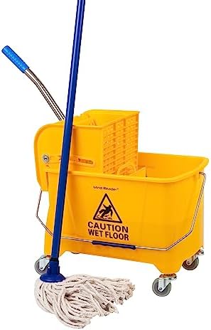 Mind Reader Mop Bucket with Wringer Yellow