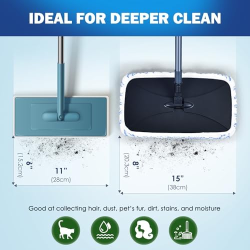 Matthew Microfiber Mop Refills - 6Pcs Reusable for Large Surface
