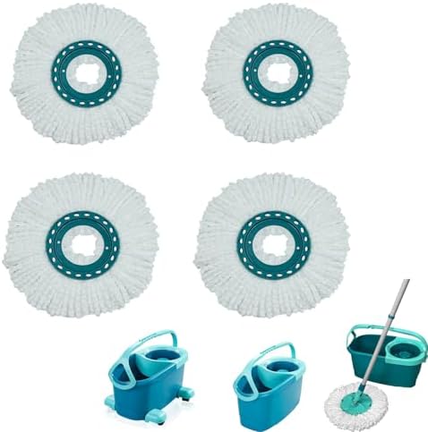 4 Pack Microfiber Spin Mop Heads for Leifheit Clean Twist