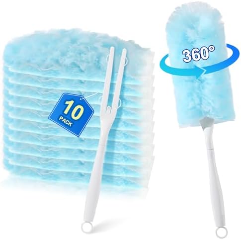 10 PCS Heavy Duty Disposable Dusters with Handle for Blinds and Furniture