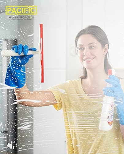 PACIFIC PPE 4 Pairs Reusable Latex-Free Cleaning Gloves Blue Large