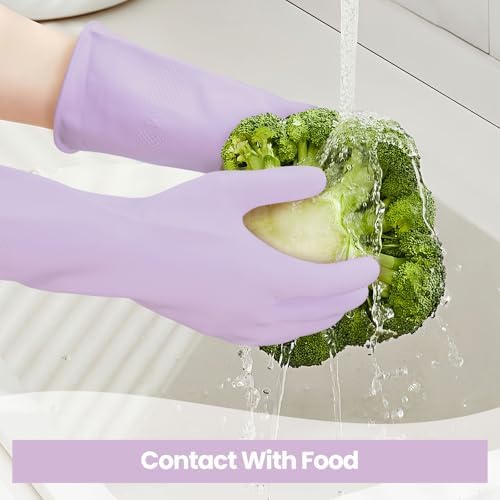 Jsocoah 4 Pairs Reusable Rubber Cleaning Gloves