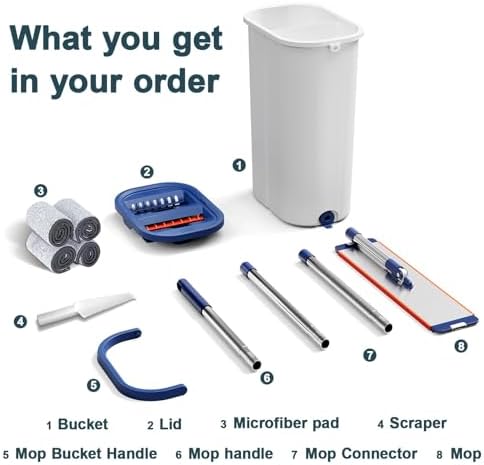 WFJINHAN EasyWring Mop and Bucket Set with Wringer
