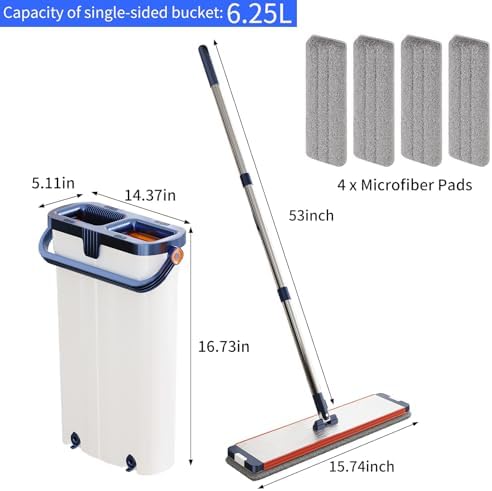 YIWUJB Narrow Mop Bucket with Wringer Set 1