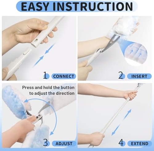 Kucbraly 30-Count Duster Refills 3ft Handle for Swiffer