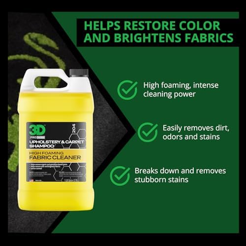 3D Upholstery Carpet Shampoo - 1 Gallon High Foam Stain Remover