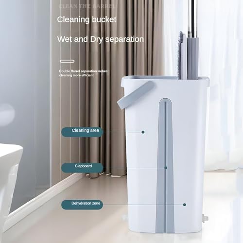 inHomes Mop and Bucket Set with Wringer 4 Microfiber Cloths