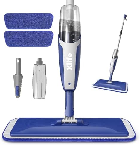 Xlife Spray Mop with 15 oz Refill and 2 Microfiber Pads