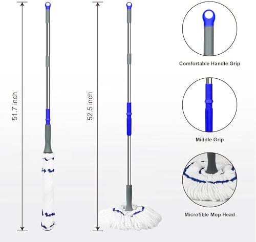 Self Wringing Floor Cleaner with 525 Inch Handle