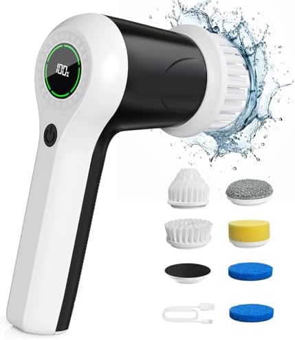 PUFTEM Electric Spin Scrubber 2 Speeds 6 Heads