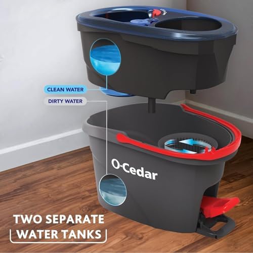 O-Cedar RinseClean Microfiber Spin Mop Bucket with Citrus PACs Variety Pack