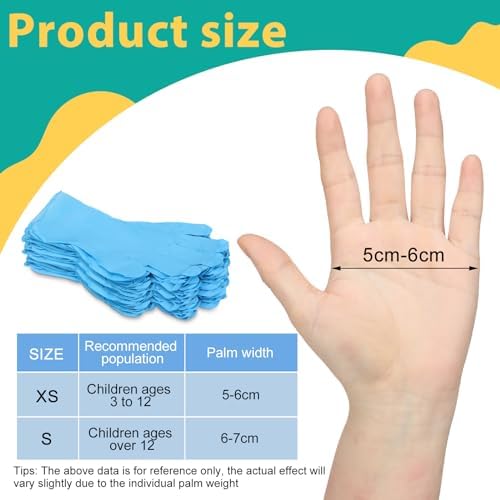 Woanger 200 Pieces Kids Nitrile Gloves X-Small