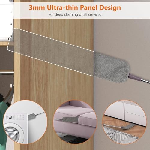 Retractable Gap Duster with 30-100 Inch Handle and 2 Microfiber Cloths