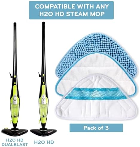 H2O MOP HD Steam Mop Replacement Floor Pads Set