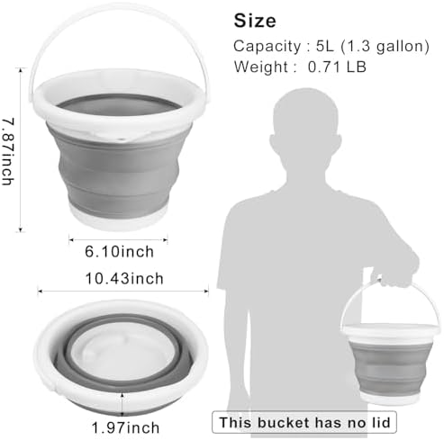 BIDFUL Collapsible Mop Bucket 5L 13 Gallon