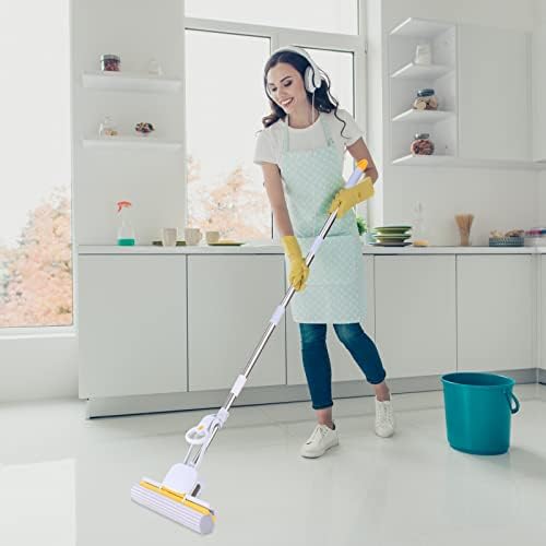 DUDTO PVA Sponge Mop with 60 Handle and 15 Head