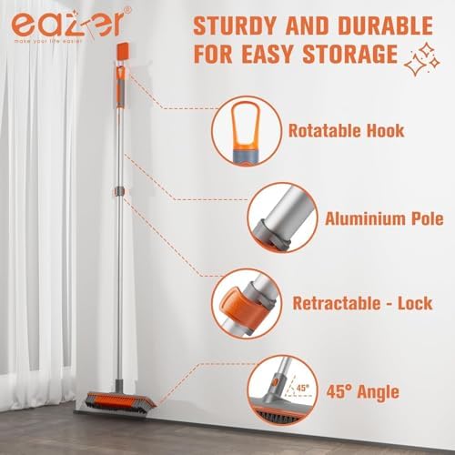 Eazer 2-in-1 Floor Scrubber Brush with Long Handle