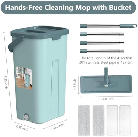 Aifacay Wall Mop and Bucket Set with Wringer