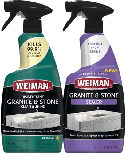 Weiman Disinfecting Granite Stone Cleaner and Sealer Kit