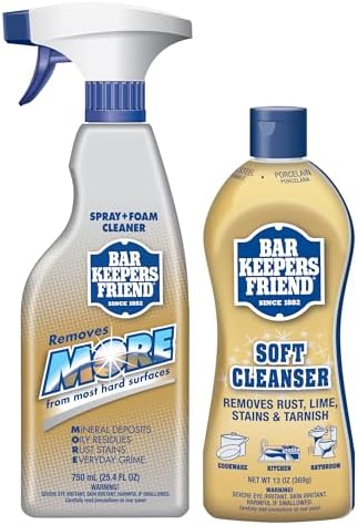 Bar Keepers Friend Soft Cleanser and MORE Spray Foam Cleaner Bundle 1