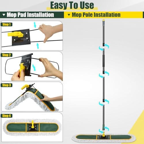 BUVE 24 Heavy Duty Dust Mop with Replacement Pads
